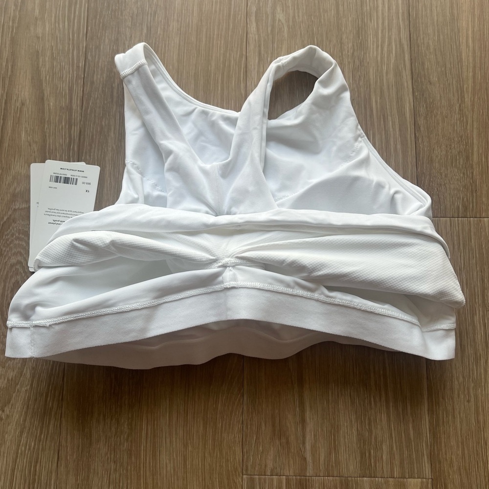 ATHLETA Conscious Cut Out Crop Bra D-DD Cup XL White NWT - Picture 6 of 6